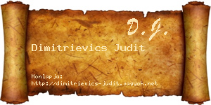 Dimitrievics Judit névjegykártya