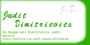 judit dimitrievics business card